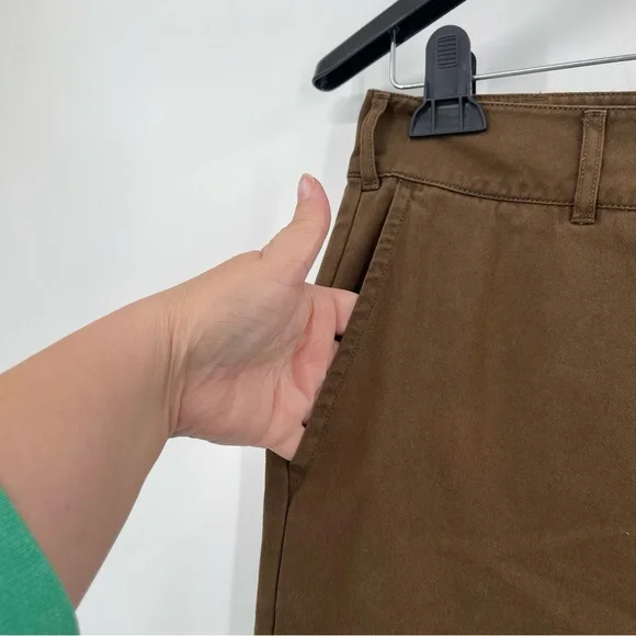 Good American Good Relaxed Skate Pants High Rise Wide Leg Brown Trouser 8/29 - Picture 4 of 14